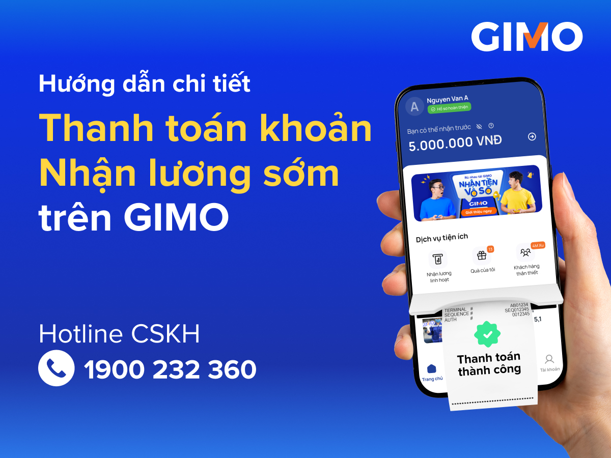 Hướng dẫn chi tiết thanh toán khoản Nhận lương sớm